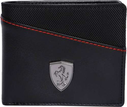 Puma Men's Ferrari Genuine Leather Wallet red/black/blue (6 Card Slots) -702 Best Deals in USA